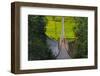 People crossing suspension bridge over Trishuli River, Tupche, Nuwakot District, Province 3, Nepal-Keren Su-Framed Photographic Print