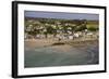 People Crossing the Tidal Causeway from St. Michaels Mount to Marazion as the Tide Comes In-Simon Montgomery-Framed Photographic Print