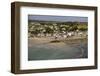 People Crossing the Tidal Causeway from St. Michaels Mount to Marazion as the Tide Comes In-Simon Montgomery-Framed Photographic Print