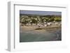 People Crossing the Tidal Causeway from St. Michaels Mount to Marazion as the Tide Comes In-Simon Montgomery-Framed Photographic Print