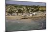 People Crossing the Tidal Causeway from St. Michaels Mount to Marazion as the Tide Comes In-Simon Montgomery-Mounted Photographic Print