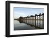 People Crossing U Bein's Bridge, Mandalay, Myanmar (Burma)-Annie Owen-Framed Photographic Print