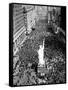 People Crowd Times Square at 42nd Street-null-Framed Stretched Canvas