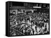 People Crowding the Stock Exchange Building-Charles E^ Steinheimer-Framed Stretched Canvas