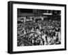 People Crowding the Stock Exchange Building-Charles E^ Steinheimer-Framed Photographic Print