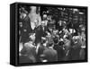 People Crowding the Stock Exchange Building-Charles E^ Steinheimer-Framed Stretched Canvas