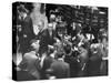 People Crowding the Stock Exchange Building-Charles E^ Steinheimer-Stretched Canvas