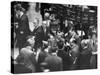 People Crowding the Stock Exchange Building-Charles E^ Steinheimer-Stretched Canvas
