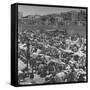 People Crowding the Tel Aviv Beach on a Saturday Morning-null-Framed Stretched Canvas