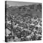 People Crowding the Tel Aviv Beach on a Saturday Morning-null-Stretched Canvas