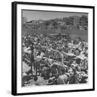 People Crowding the Tel Aviv Beach on a Saturday Morning-null-Framed Photographic Print