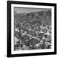 People Crowding the Tel Aviv Beach on a Saturday Morning-null-Framed Photographic Print