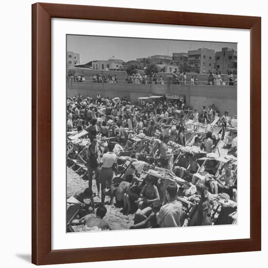 People Crowding the Tel Aviv Beach on a Saturday Morning-null-Framed Photographic Print