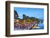 People dancing by the Spree River and Bode Museum, Berlin, Germany-Sabine Lubenow-Framed Photographic Print