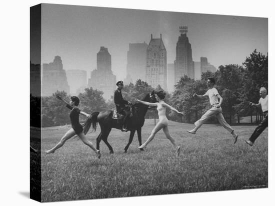 People Dancing in Central Park-Leonard Mccombe-Stretched Canvas