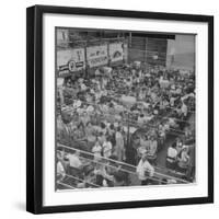 People Dining and Relaxing in an Open Air Cafe-null-Framed Photographic Print