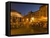 People Dining at Outside Restaurant Near the Pantheon, Rome, Lazio, Italy, Europe-Angelo Cavalli-Framed Stretched Canvas