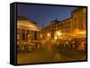 People Dining at Outside Restaurant Near the Pantheon, Rome, Lazio, Italy, Europe-Angelo Cavalli-Framed Stretched Canvas