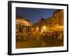 People Dining at Outside Restaurant Near the Pantheon, Rome, Lazio, Italy, Europe-Angelo Cavalli-Framed Photographic Print