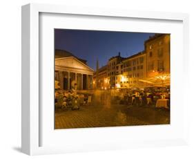 People Dining at Outside Restaurant Near the Pantheon, Rome, Lazio, Italy, Europe-Angelo Cavalli-Framed Photographic Print