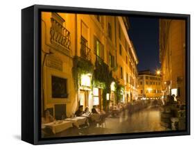 People Dining at Outside Restaurant, Rome, Lazio, Italy, Europe-Angelo Cavalli-Framed Stretched Canvas