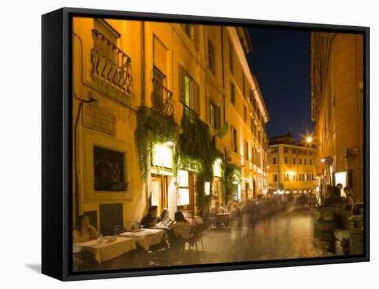 People Dining at Outside Restaurant, Rome, Lazio, Italy, Europe-Angelo Cavalli-Framed Stretched Canvas