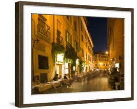 People Dining at Outside Restaurant, Rome, Lazio, Italy, Europe-Angelo Cavalli-Framed Photographic Print