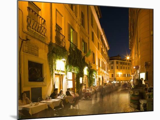 People Dining at Outside Restaurant, Rome, Lazio, Italy, Europe-Angelo Cavalli-Mounted Photographic Print