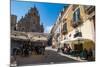 People Dining in Piazza Duomo in Front of Cathedral of San Giorgio in Ragusa Ibla-Martin Child-Mounted Photographic Print