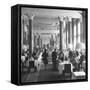 People Dining in the Hotel Dining Room-Thomas D^ Mcavoy-Framed Stretched Canvas