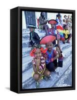 People Dressed Ready for the Carnival Procession, Guadeloupe, West Indies, Caribbean-S Friberg-Framed Stretched Canvas