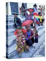 People Dressed Ready for the Carnival Procession, Guadeloupe, West Indies, Caribbean-S Friberg-Stretched Canvas
