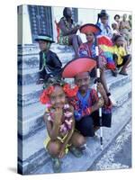 People Dressed Ready for the Carnival Procession, Guadeloupe, West Indies, Caribbean-S Friberg-Stretched Canvas