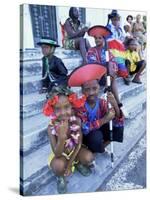 People Dressed Ready for the Carnival Procession, Guadeloupe, West Indies, Caribbean-S Friberg-Stretched Canvas