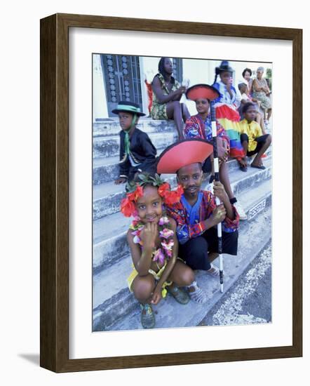 People Dressed Ready for the Carnival Procession, Guadeloupe, West Indies, Caribbean-S Friberg-Framed Photographic Print