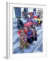 People Dressed Ready for the Carnival Procession, Guadeloupe, West Indies, Caribbean-S Friberg-Framed Photographic Print