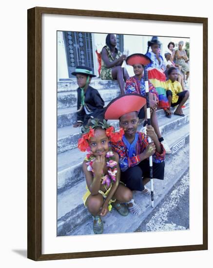 People Dressed Ready for the Carnival Procession, Guadeloupe, West Indies, Caribbean-S Friberg-Framed Photographic Print