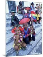 People Dressed Ready for the Carnival Procession, Guadeloupe, West Indies, Caribbean-S Friberg-Mounted Photographic Print