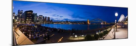 People Drinking at Opera House Bar at Sydney Opera House, Harbour Bridge and Skyline, Australia-Giles Bracher-Mounted Premium Photographic Print