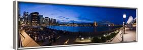 People Drinking at Opera House Bar at Sydney Opera House, Harbour Bridge and Skyline, Australia-Giles Bracher-Framed Photographic Print