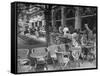 People Eating at a Sidewalk Cafe Next to the Excelsior Hotel-Dmitri Kessel-Framed Stretched Canvas