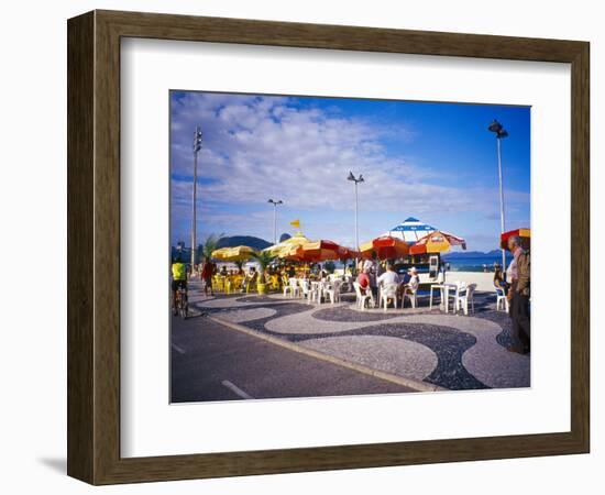 People Enjoying a Meal Near Copacabana Beach, Rio De Janeiro, Brazil-Tom Haseltine-Framed Photographic Print