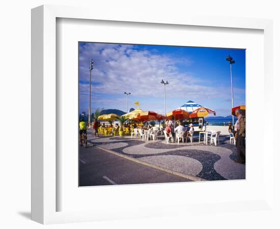 People Enjoying a Meal Near Copacabana Beach, Rio De Janeiro, Brazil-Tom Haseltine-Framed Photographic Print