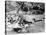 People Enjoying a Picnic Beside a 1956 Fiat 600 Multipla, (C1956)-null-Stretched Canvas