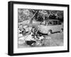 People Enjoying a Picnic Beside a 1956 Fiat 600 Multipla, (C1956)-null-Framed Premium Photographic Print