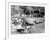 People Enjoying a Picnic Beside a 1956 Fiat 600 Multipla, (C1956)-null-Framed Photographic Print