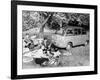 People Enjoying a Picnic Beside a 1956 Fiat 600 Multipla, (C1956)-null-Framed Photographic Print