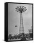 People Enjoying a Ride at Coney Island Amusement Park-Ed Clark-Framed Stretched Canvas