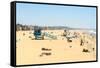People Enjoying a Sunny Day in Venice Beach, California, Usa. Tilt-Shift Effect Applied-Marco Rubino-Framed Stretched Canvas