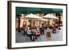 People Enjoying Coffee Outside Of A Cafe-Artisticco LLC-Framed Art Print